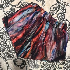Lululemon colorful  running shorts, super cute!